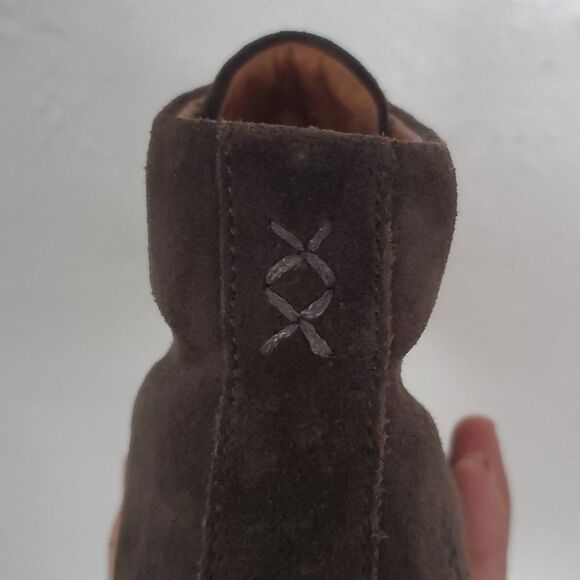 Frye Lena Suede High Top Sneaker in Dark Taupe Grey Size 7 - Picture 6 of 16